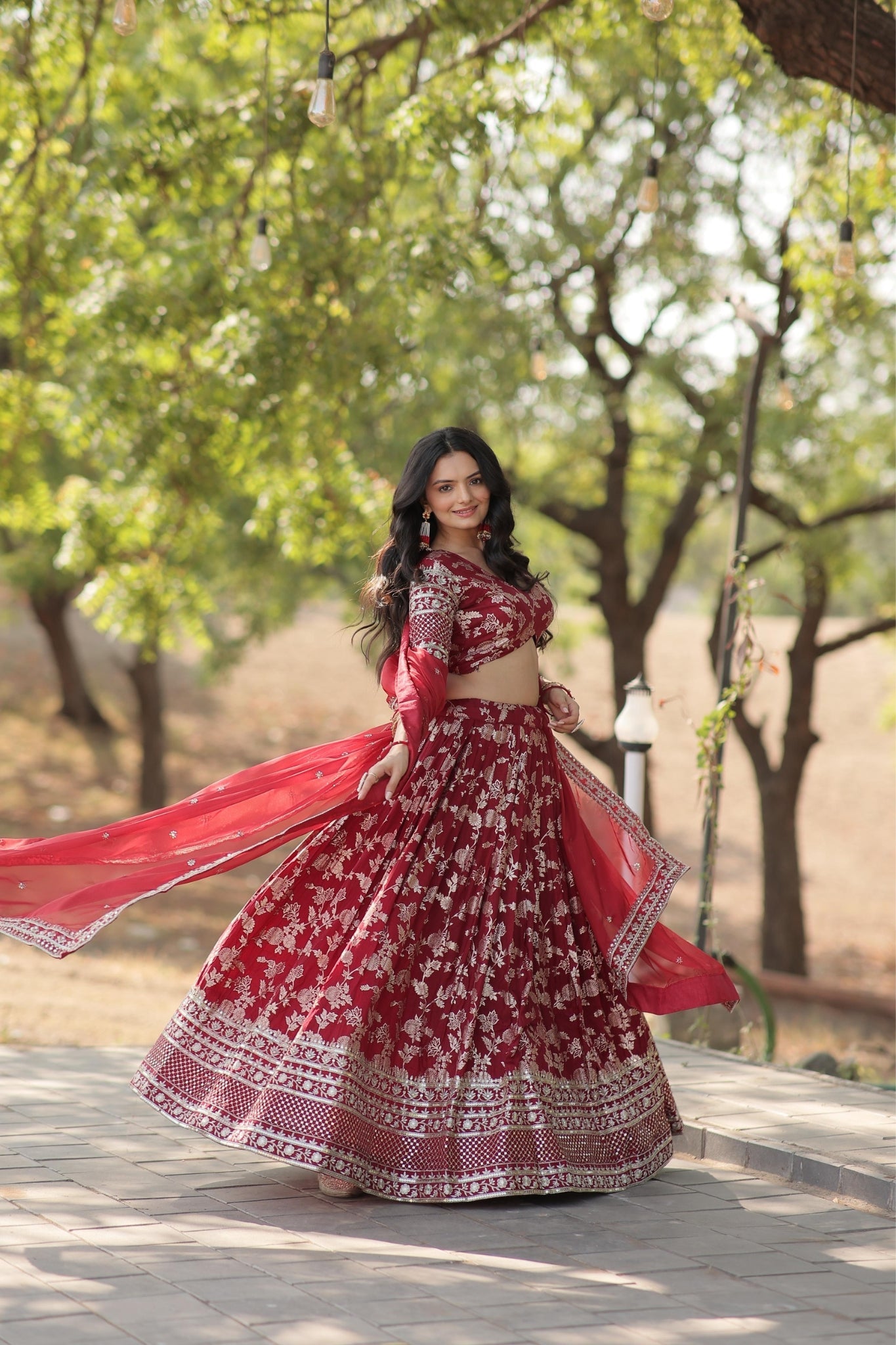 Elevate Stylish With Designer Jacquard Lehenga Choli