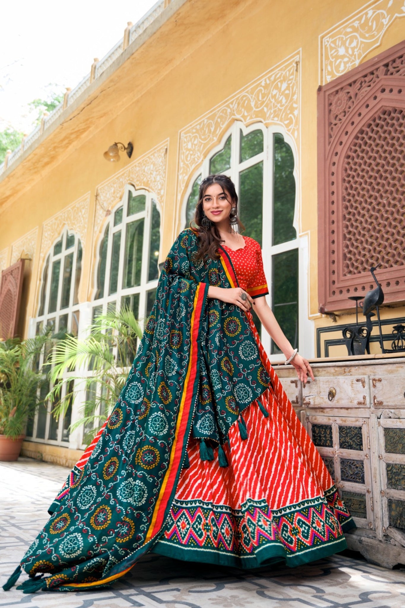 Leheriya Printed Patola Designer Navratri Special Lehenga Choli