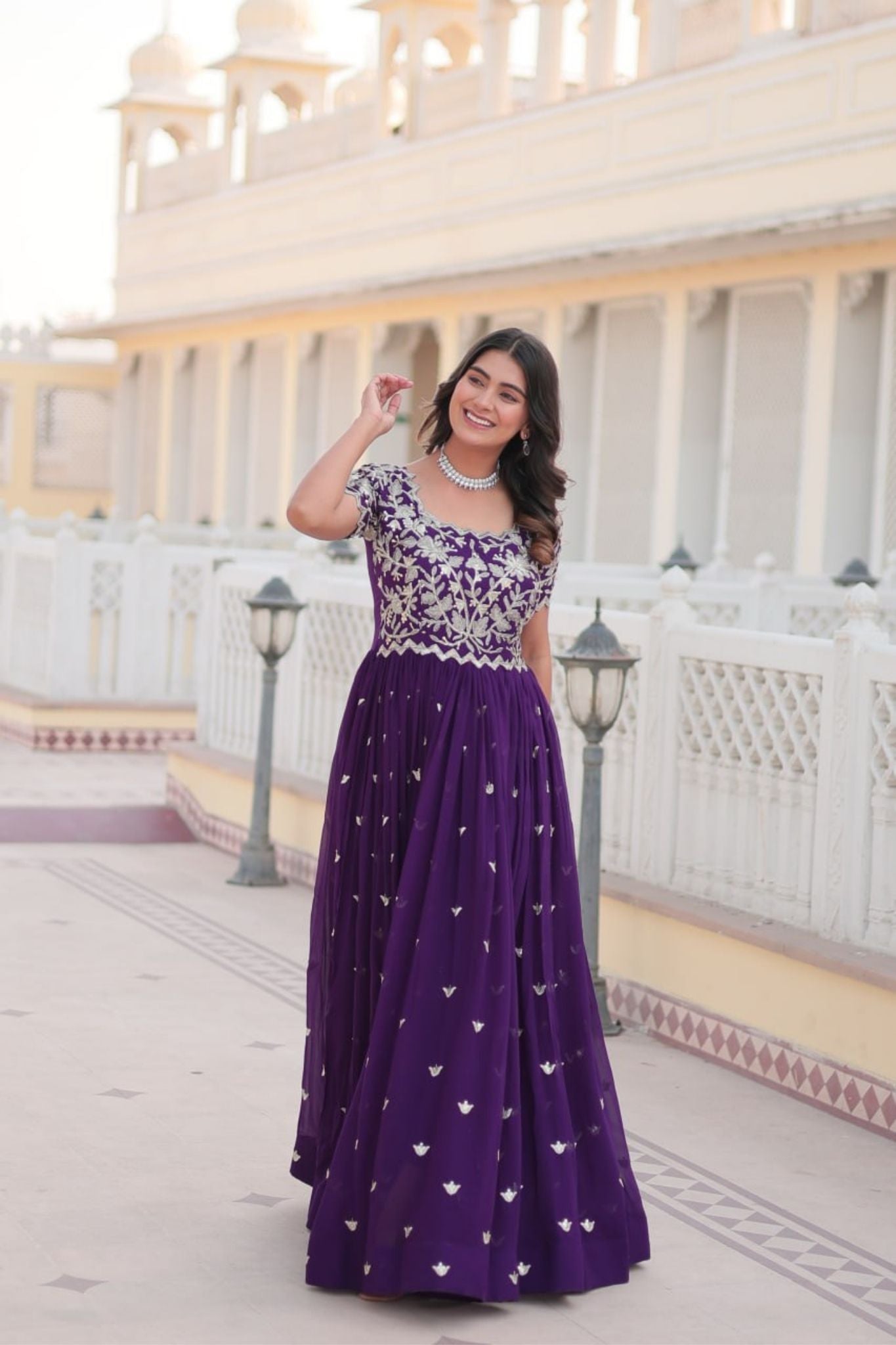 Stunning  Sequins Embroidered Gown With Sequins Work