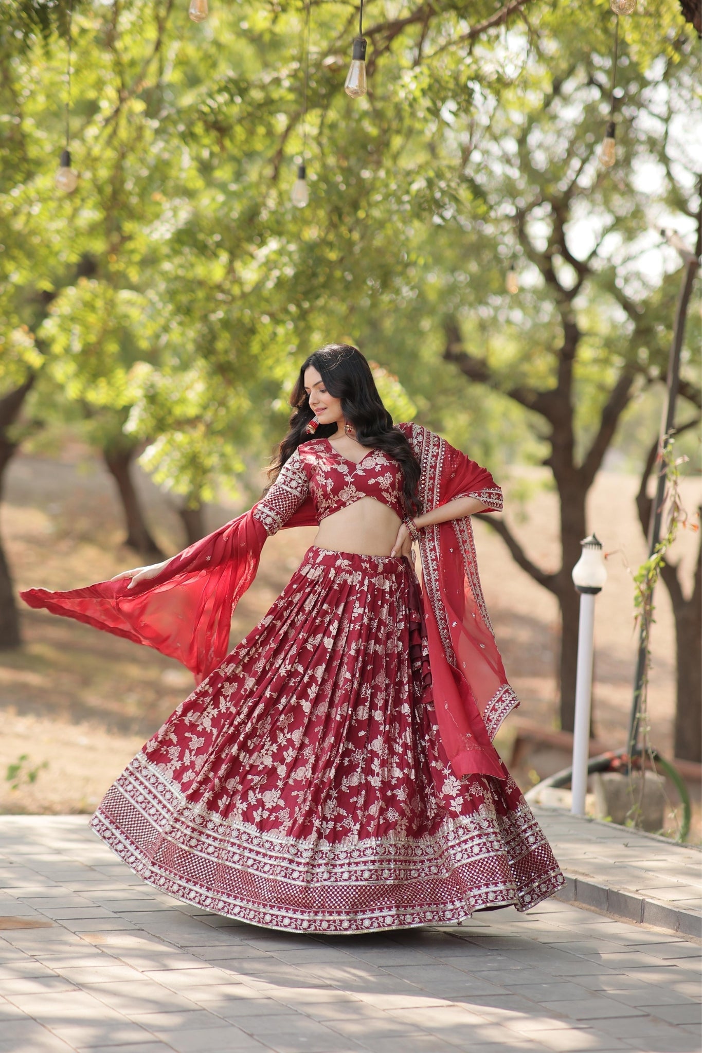 Elevate Stylish With Designer Jacquard Lehenga Choli