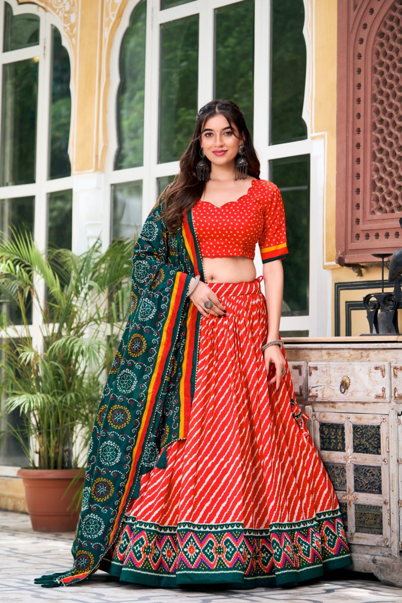 Leheriya Printed Patola Designer Navratri Special Lehenga Choli