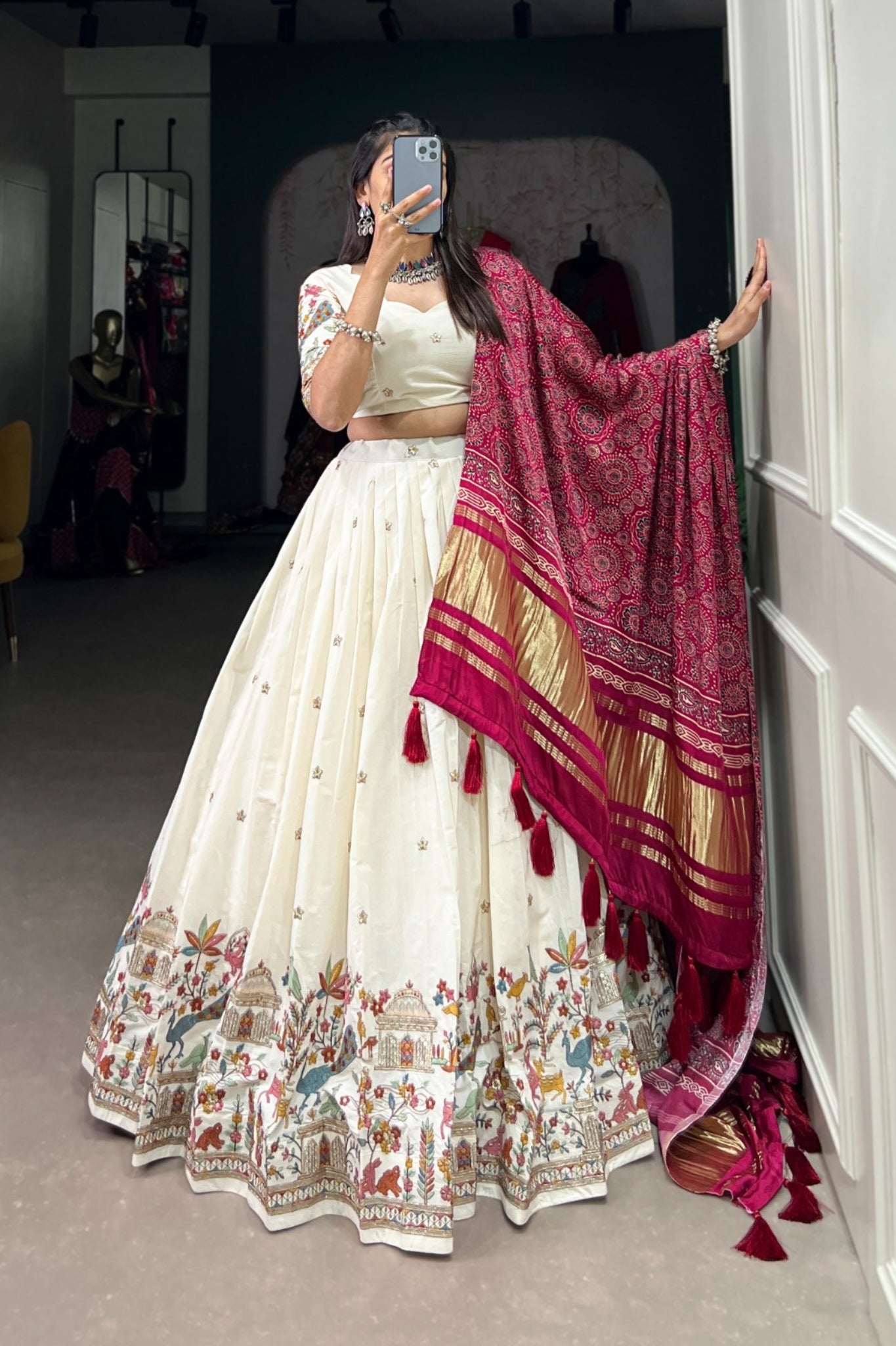 Cotton Sequins With Embroidery Work Beautiful Lehenga Choli