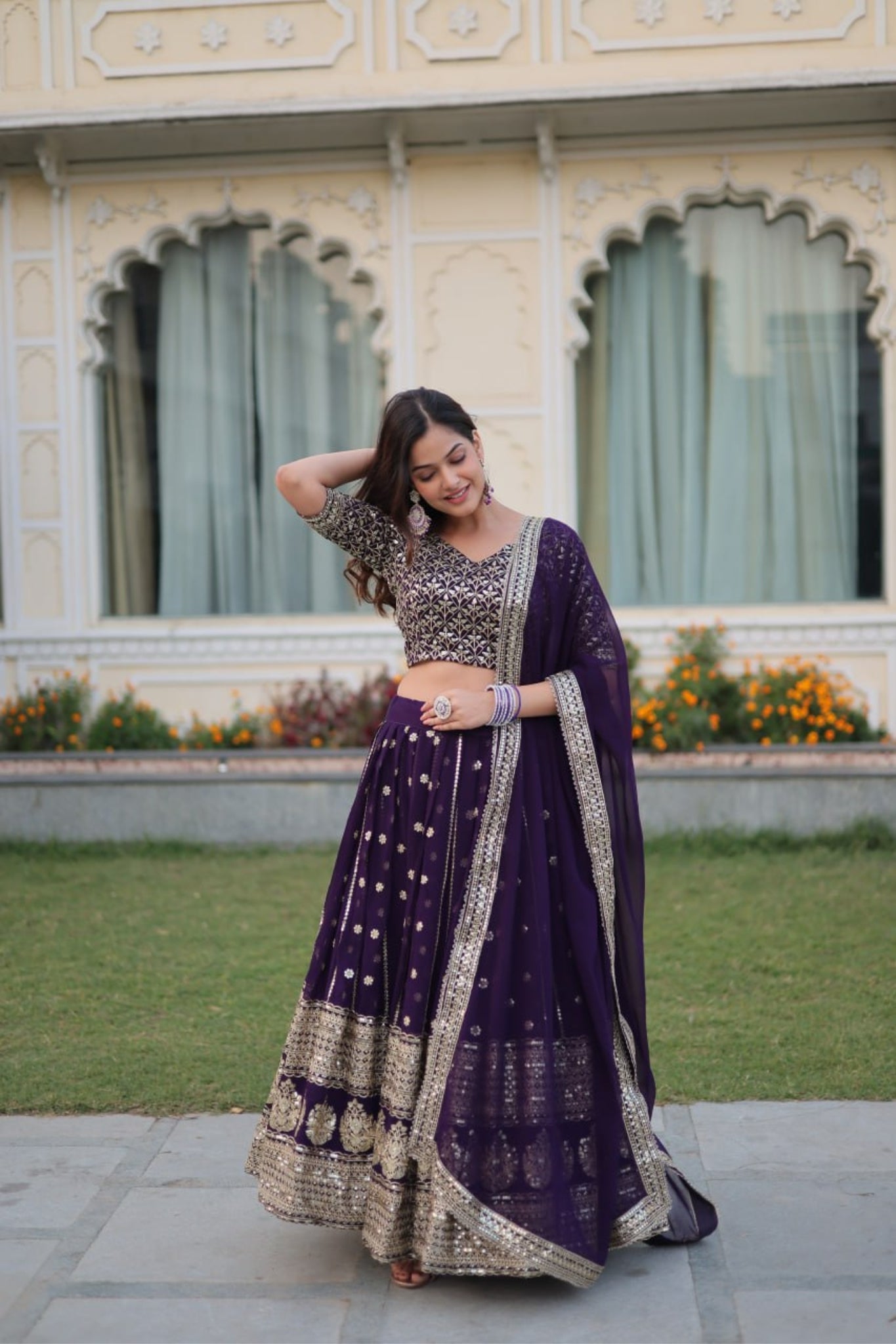 Elegant Beautiful Lehenga Choli With Dupatta Set