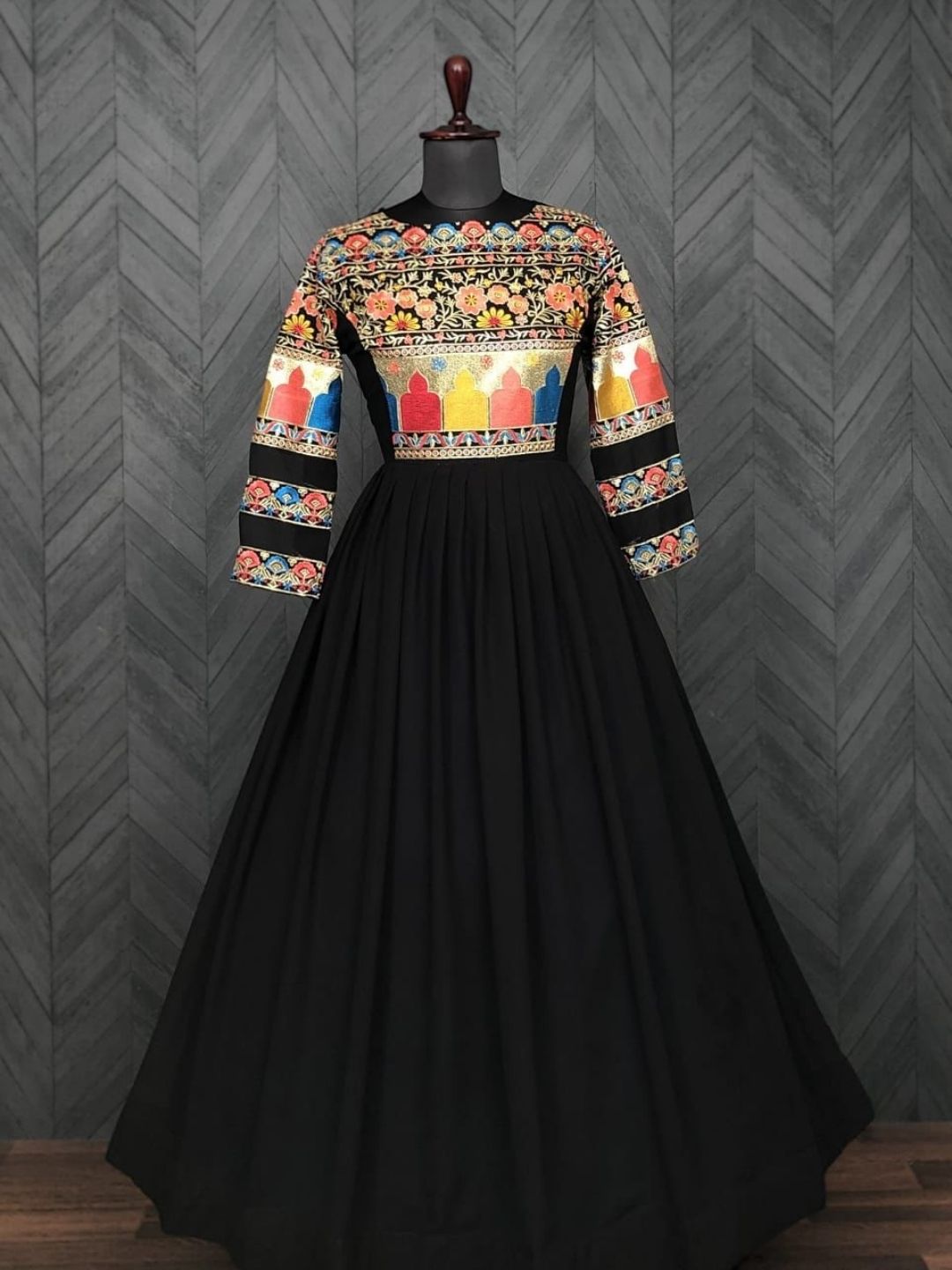Designer Floor Touch Anarkali Gown - 63013 | Omzara