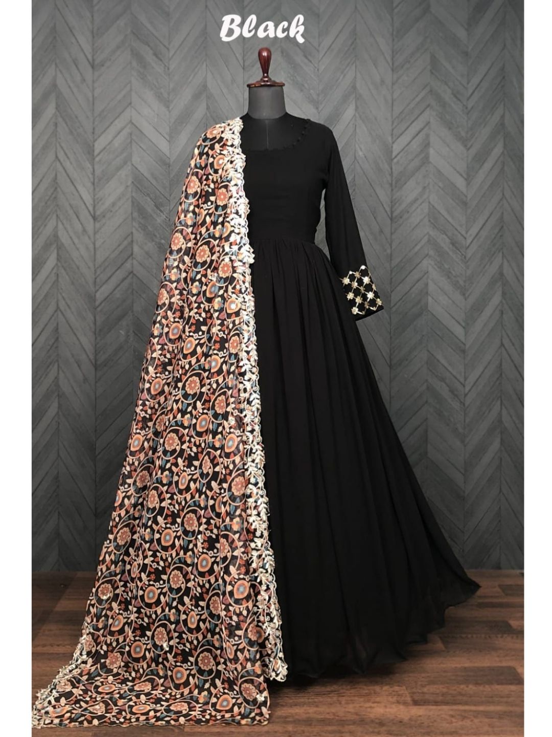 Black Casual Cotton Anarkali Suit on Sale, Upto 45% OFF - Salwar