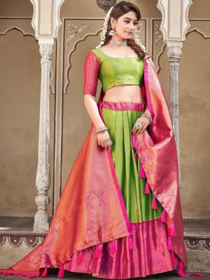 Buy Parrot Green Designer Heavy Embroidered Wedding Lehenega Choli |  Wedding Lehenega Choli